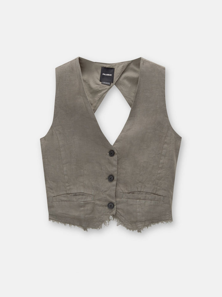 Moudda PULL & BEAR - Gilet Tailoring Bas Désfilé Lin - Tunisie 3