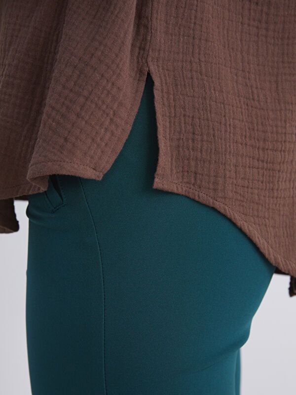 Moudda LC Waikiki - Chemise tissée manches longues Femme Brun - Tunisie 3