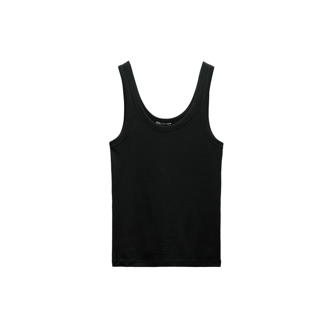 Moudda ZARA - T-shirt en Coton Mercerisé à Bretelles - Tunisie 3