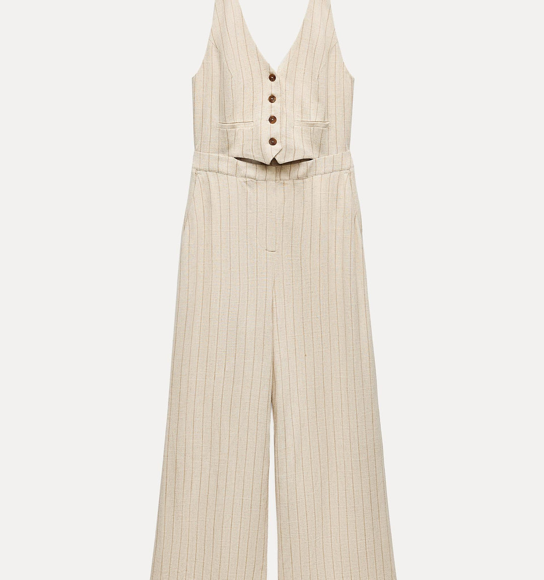 Moudda ZARA - Combinaison longue lin/viscose col licou rayée - Tunisie 2