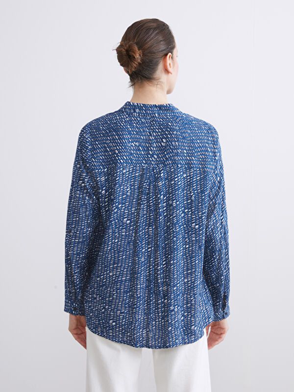 Moudda LC Waikiki - Chemise tissée imprimée manches longues Femme Imprimé à l'indigo - Tunisie 4