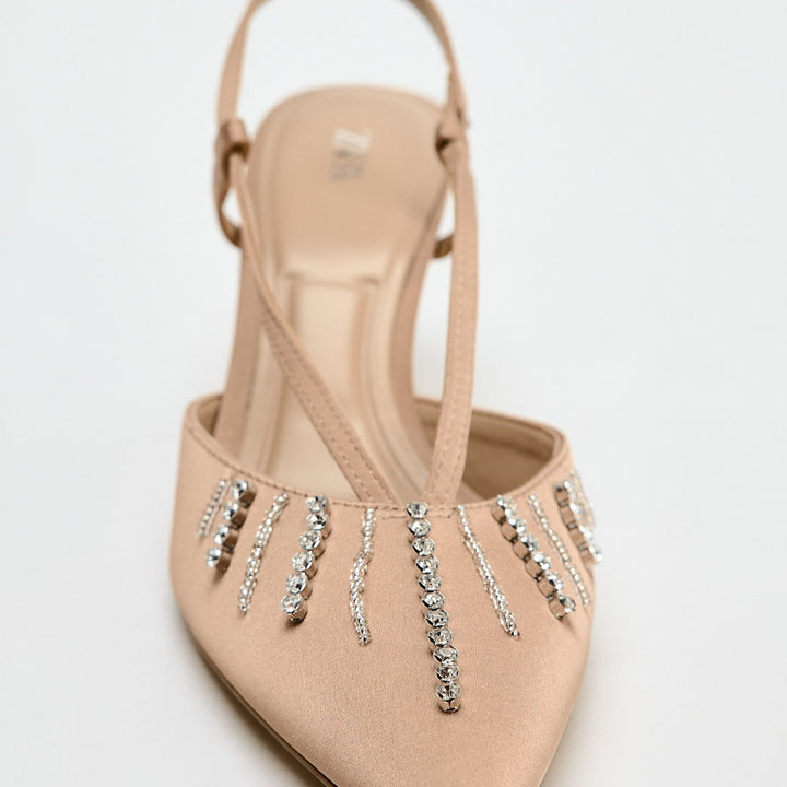 Moudda ZARA - Mocassins talon moyen satin strass - Tunisie 3