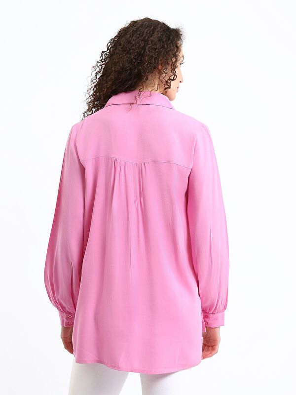 Moudda LC Waikiki - Chemise tissée manches longues Femme Lilas rose - Tunisie 5