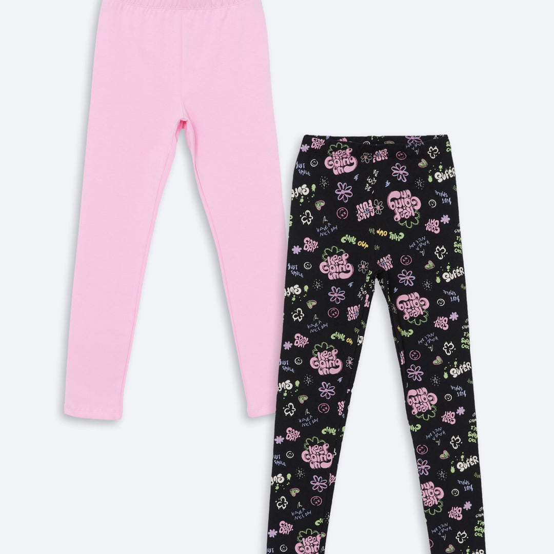 Moudda LC Waikiki - T-shirt en jersey stretch Fille Imprimé en noir - Tunisie 1