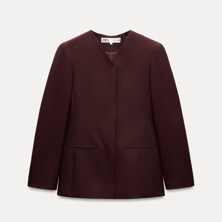Moudda ZARA - Combinaison 601 veste cintrée sans revers bordeaux - Tunisie 1