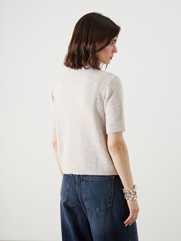 Moudda LC Waikiki - Pull tricot moyen Femme Mélange beige - Tunisie 4