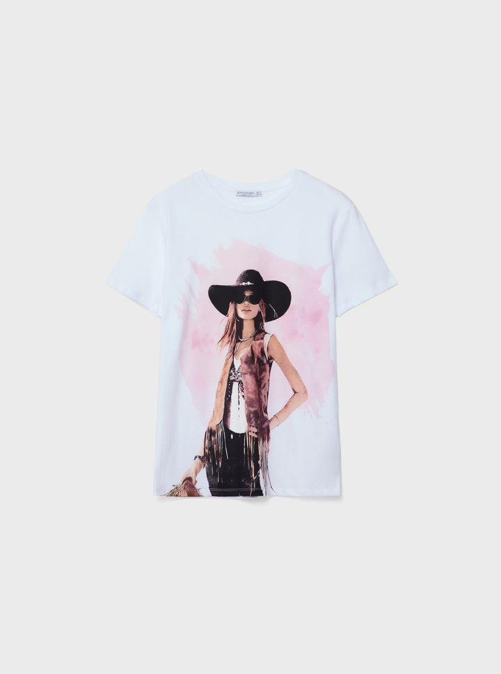 Moudda STRADIVARIUS - T-Shirt Fille Illustrée et Calor - Tunisie 2