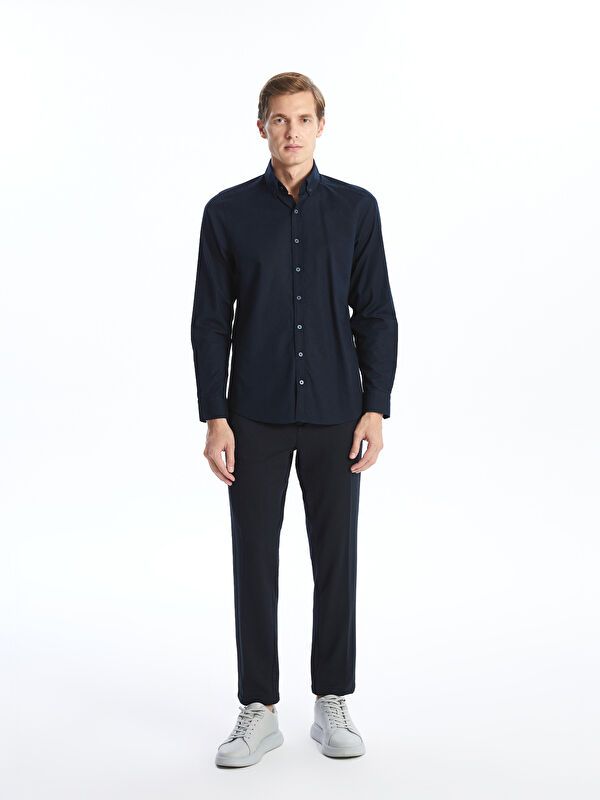 Moudda LC Waikiki - Chemise tissée manches longues Homme Marine - Tunisie 2