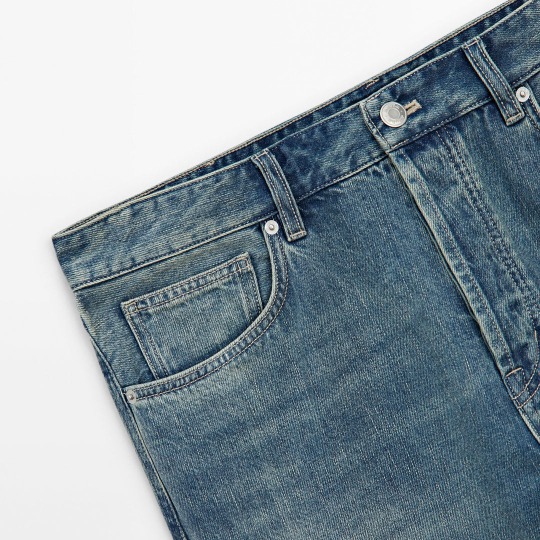 Moudda Massimo Dutti - Pantalon jean vintage selvedge coupe fuselée - Tunisie 5