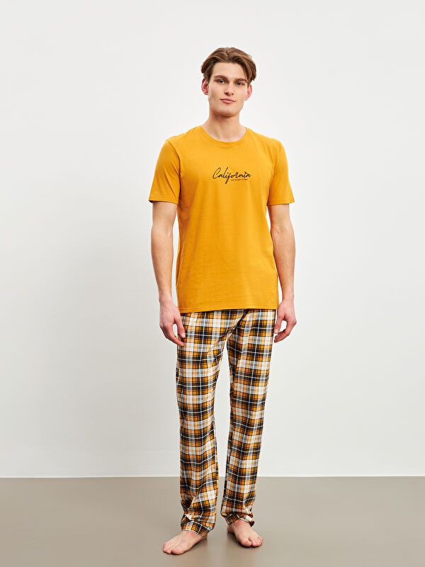 Moudda LC Waikiki - Ensemble pyjama en jersey à manches courtes et bas longs pour Hommes - Tunisie 2