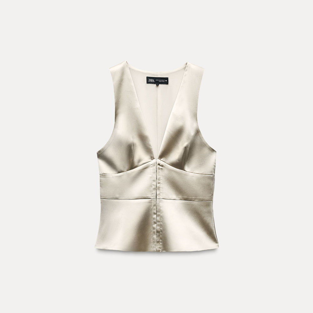 Moudda ZARA - Top satiné manches courtes crochets - Tunisie 2