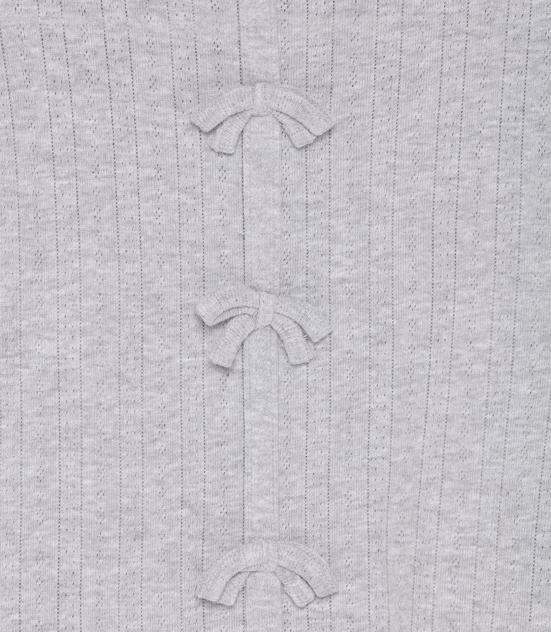 Moudda Lefties - T-Shirt Côtes Pointelle - Nœuds Mars Fille (Gris Moyen) - Tunisie 4