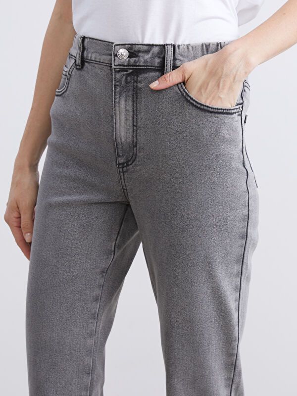 Moudda LC Waikiki - Pantalon tissé denim Femme Délage gris clair - Tunisie 3
