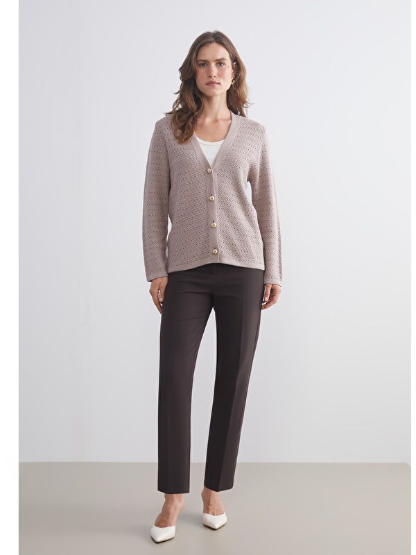 Moudda LC Waikiki - Cardigan fin en tricot Femme Brun clair - Tunisie 2