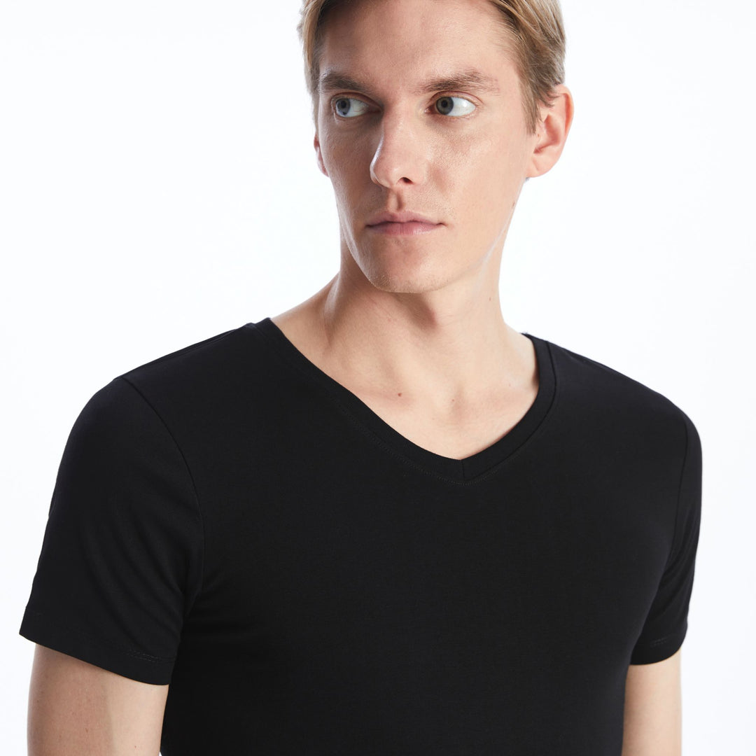 Moudda LC Waikiki - Débardeur sous-vêtement jersey manches courtes Homme Noir - Tunisie 3