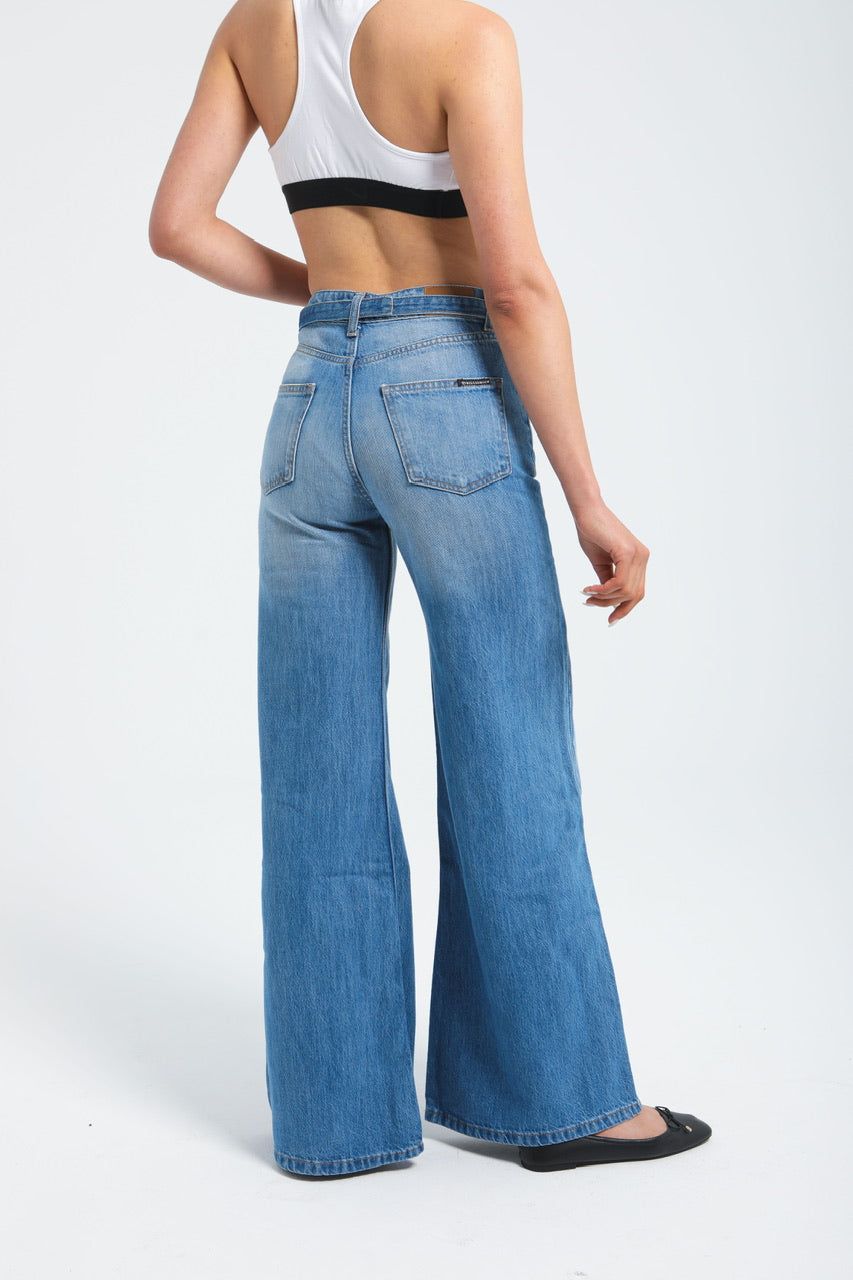 Moudda Billiorich - Pantalon large en denim avec ceinture à la taille - 4