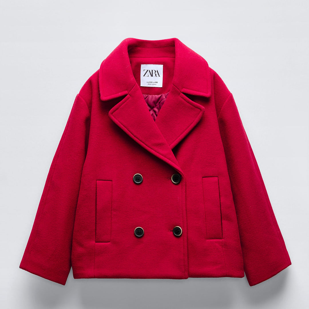 Moudda ZARA - Manteau fille lainage rouge - Tunisie 1