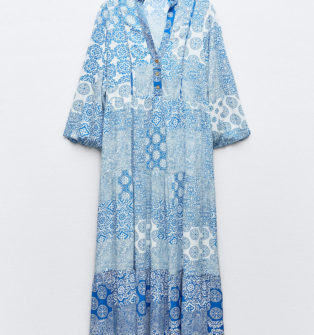 Moudda ZARA - Robe longue panneaux imprimés combinés - Tunisie 2