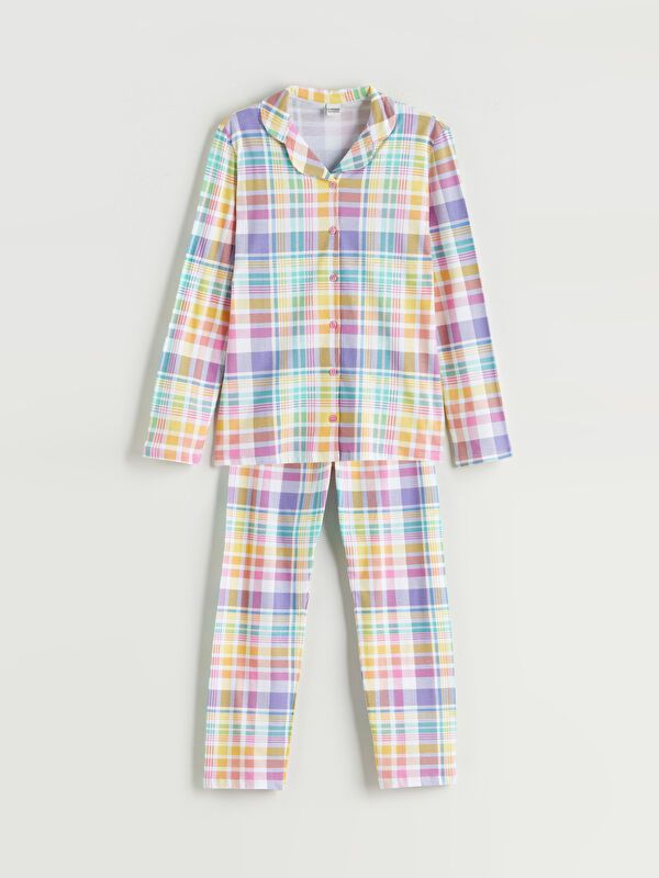 Moudda LC Waikiki - Pyjama en jersey manches longues moyen Fille Impression blanche optique - Tunisie 1