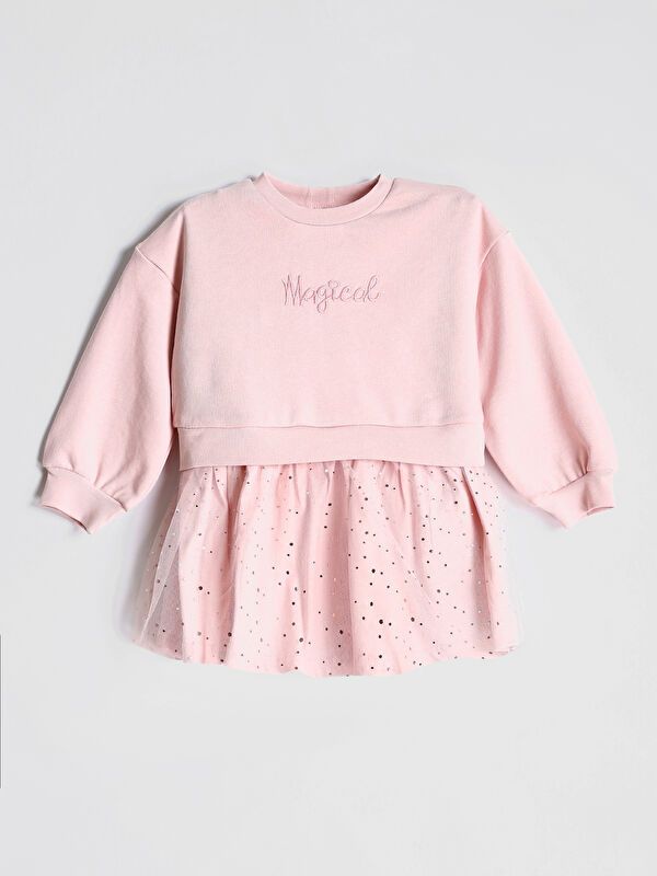 Moudda LC Waikiki - Robe en jersey manches longues Fille Rose - Tunisie 1