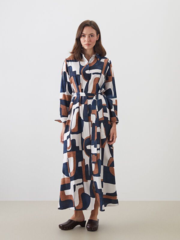 Moudda LC Waikiki - Robe tissée manches longues Femme Imprimé mélange - Tunisie 1