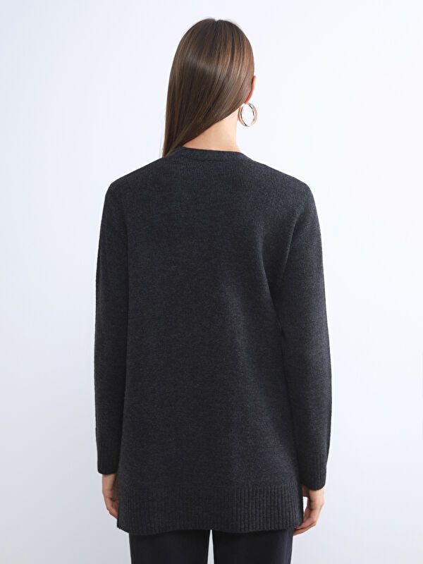 Moudda LC Waikiki - Cardigan tricot épais Femme Mélange anthracite - Tunisie 4