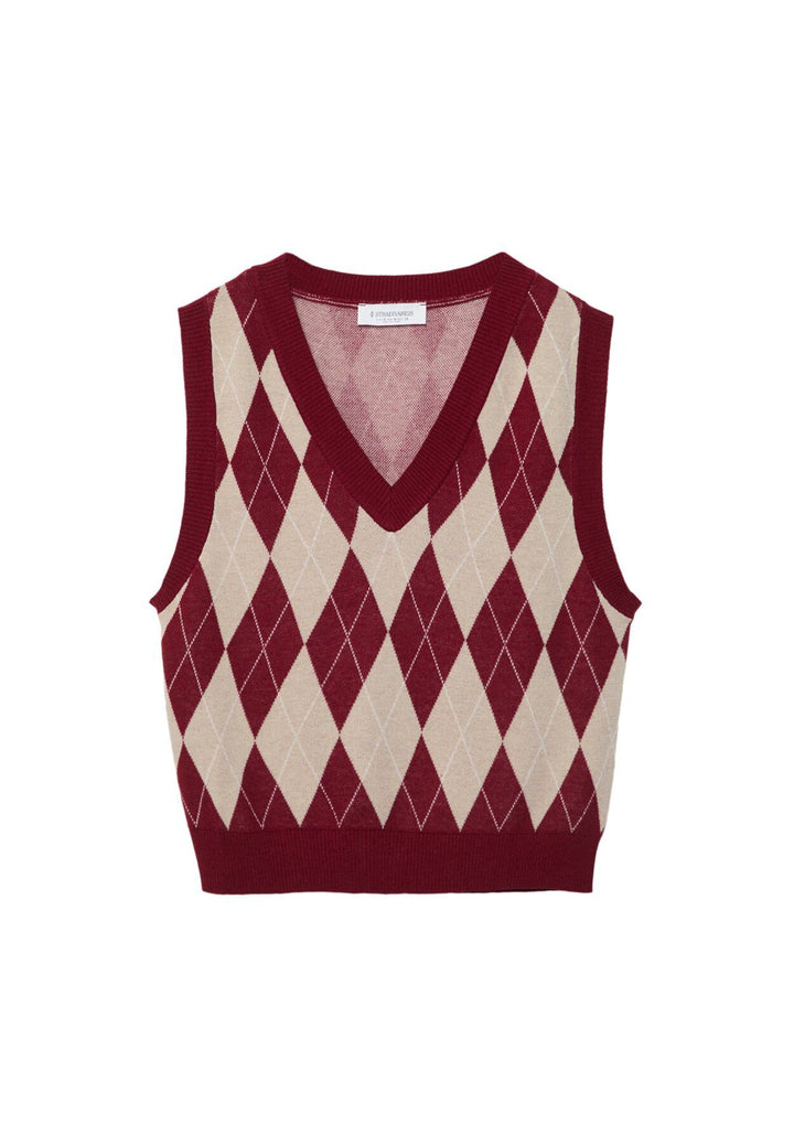 Moudda STRADIVARIUS - Gilet en Maille Losanges - Tunisie 1