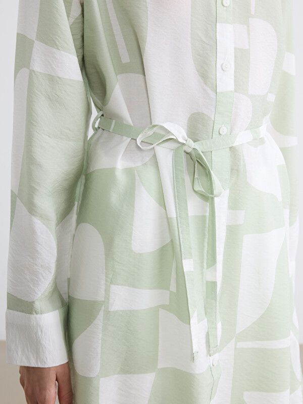 Moudda LC Waikiki - Tunique imprimée manches longues en tissu pour Femme couleur Vert imprimé - Tunisie 3