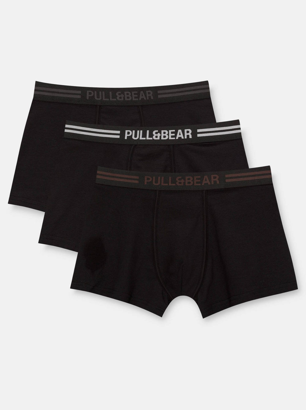 Moudda PULL & BEAR - Pack Boxer x3 - 2 Rayures (Blanc/Marron/Gris Foncé) - Tunisie 2