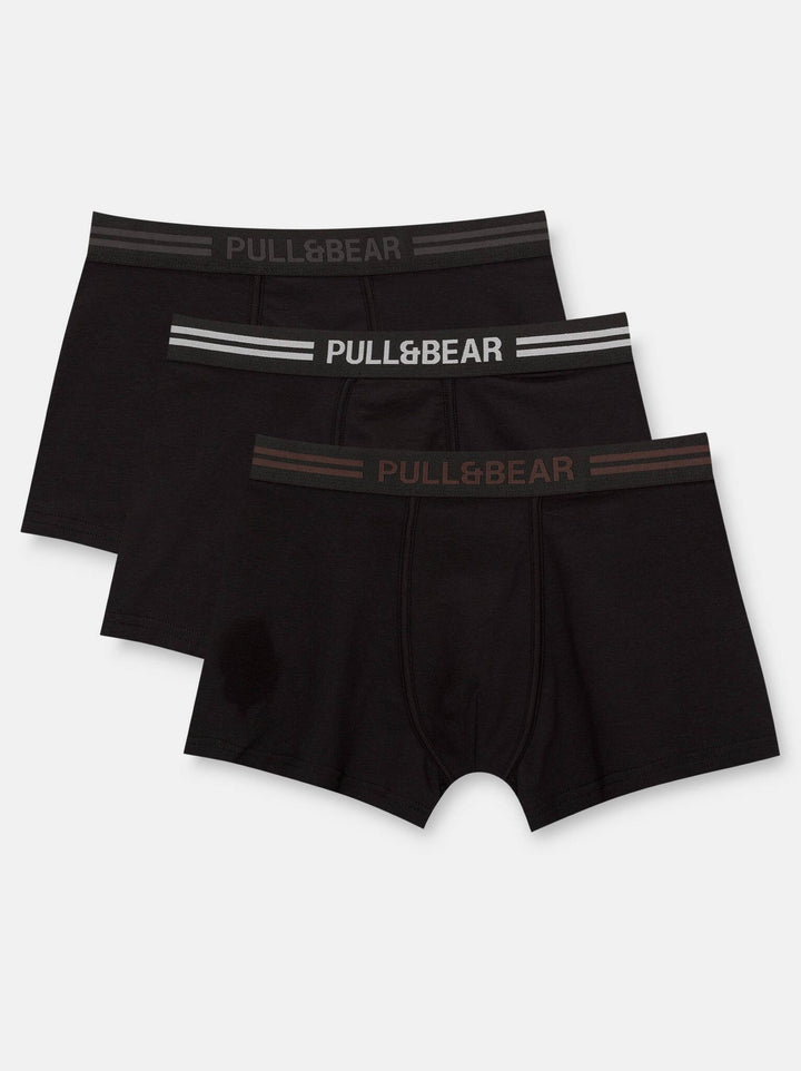 Moudda PULL & BEAR - Pack Boxer x3 - 2 Rayures (Blanc/Marron/Gris Foncé) - Tunisie 2