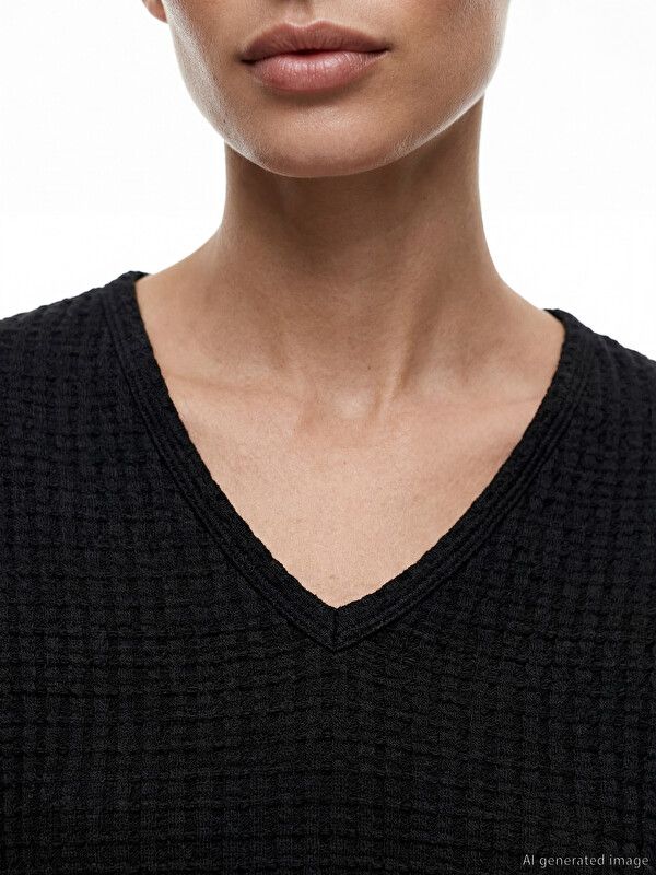 Moudda LC Waikiki - Pack jersey à maches courtes pour Femme couleur Noir - Tunisie 3