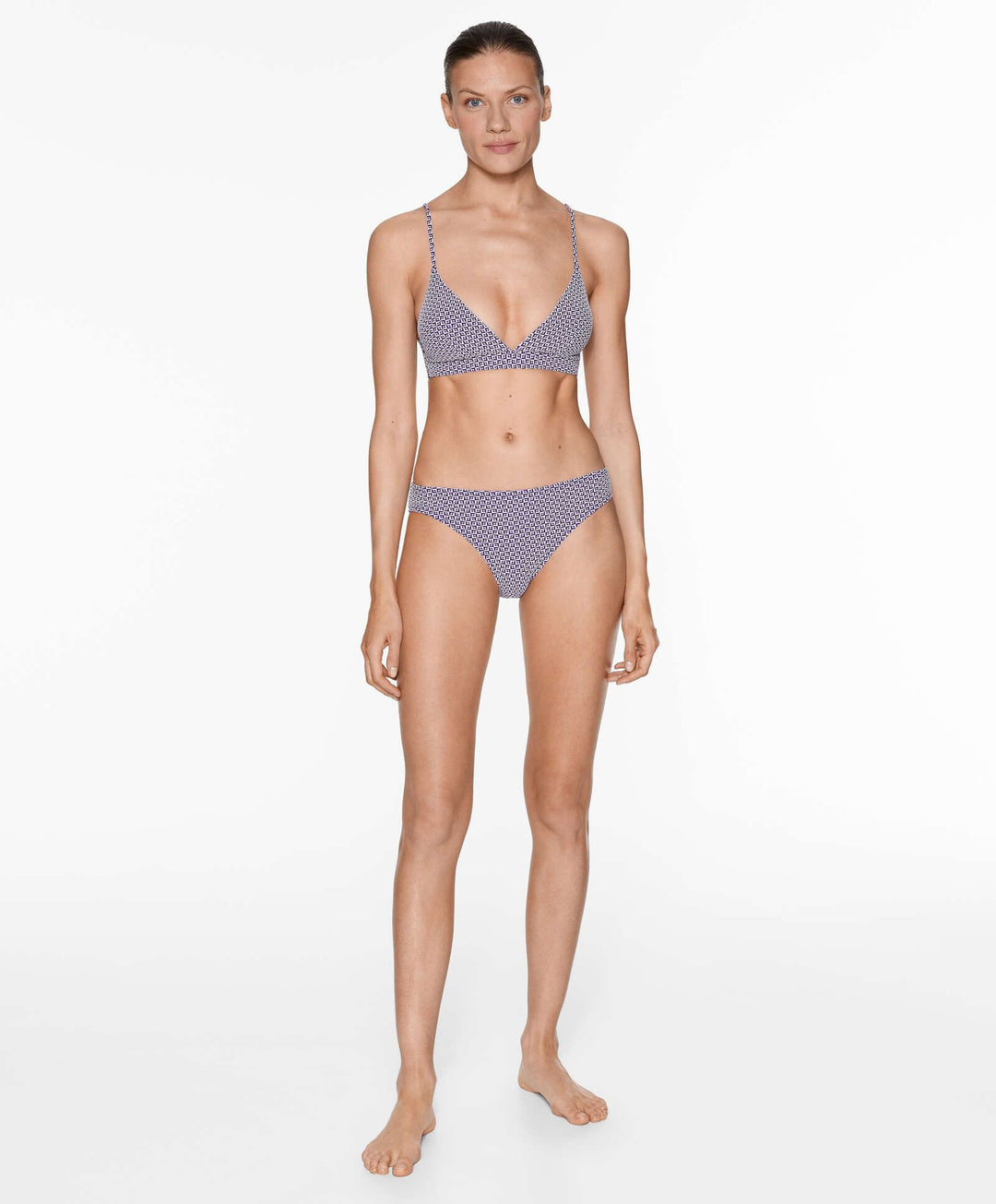 Moudda Oysho - Culotte Triangle Extra Sans Armatures Jacquard Petits Carrés - Tunisie 1