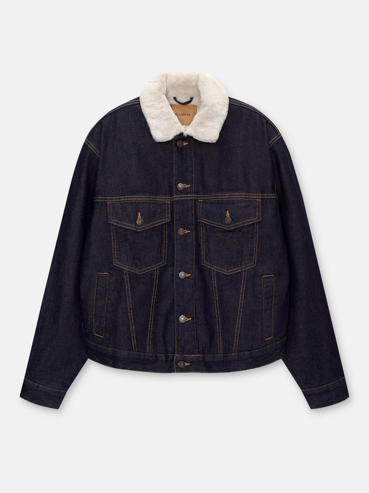 Moudda PULL & BEAR - Veste Denim Teddy Indigo Rinse - Tunisie 4