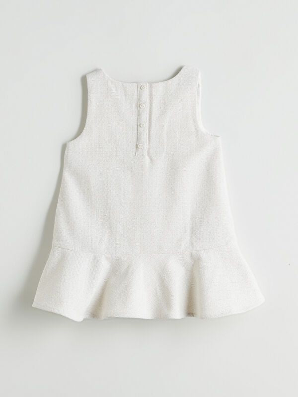 Moudda LC Waikiki - Robe tissée manches courtes Fille Ecru - Tunisie 3