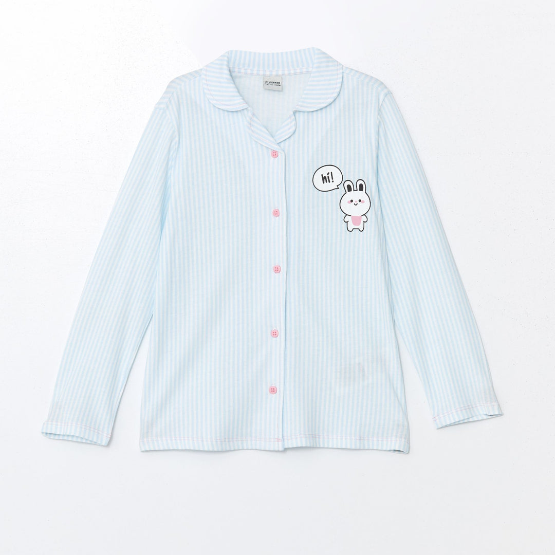 Moudda LC Waikiki - Pyjama en jersey manches longues moyen Fille Imprimé en blanc - Tunisie 2