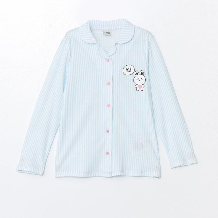 Moudda LC Waikiki - Pyjama en jersey manches longues moyen Fille Imprimé en blanc - Tunisie 2