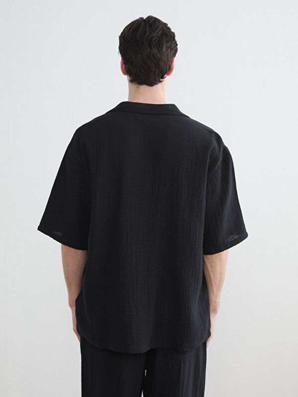 Moudda LC Waikiki - Chemise manches courtes en tissu pour Homme couleur Noir - Tunisie 4