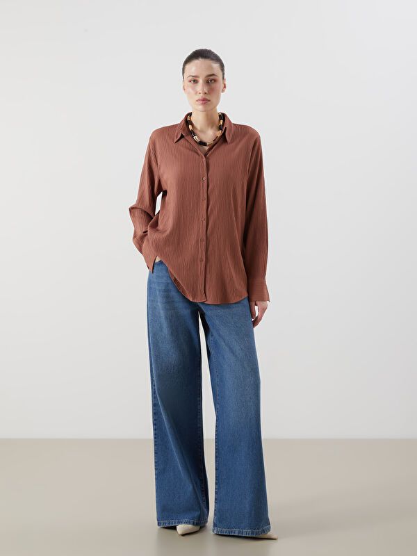 Moudda LC Waikiki - Chemise tissée manches longues Femme Tuile - Tunisie 2