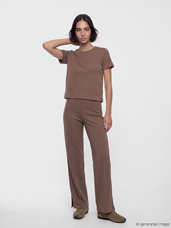 Moudda LC Waikiki - Pack jersey à maches courtes pour Femme couleur Marron clair - Tunisie 2