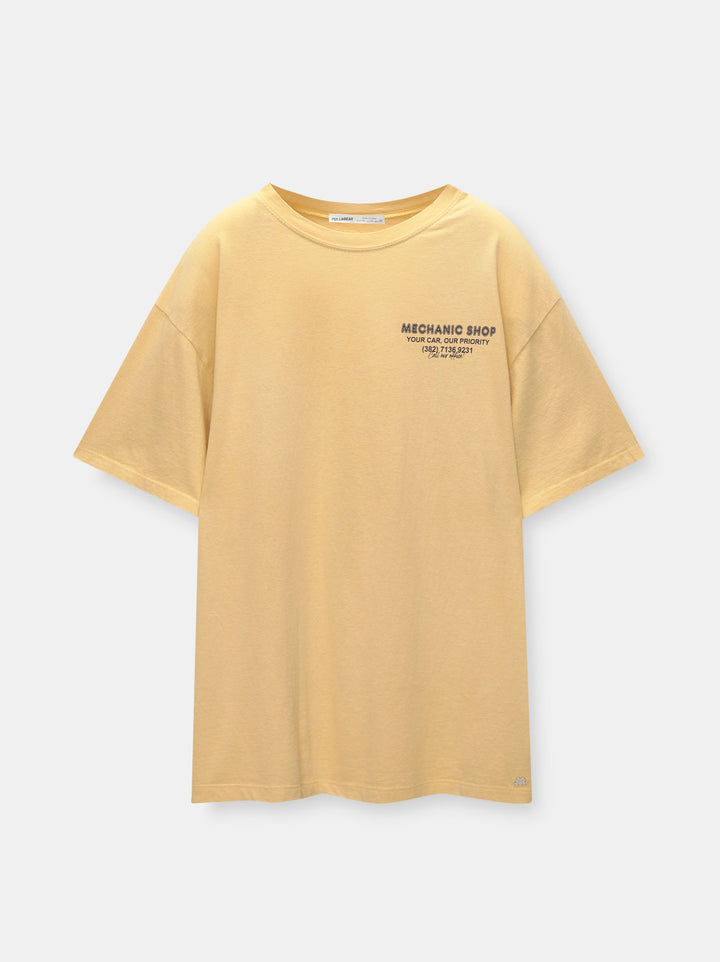 Moudda PULL & BEAR - T-Shirt Pacific Oversize Jaune - Tunisie 1