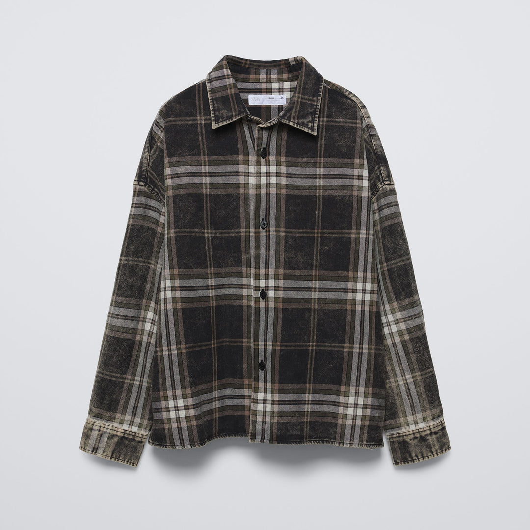 Moudda ZARA - Chemise manches longues carreaux, lavage acid - Tunisie 2