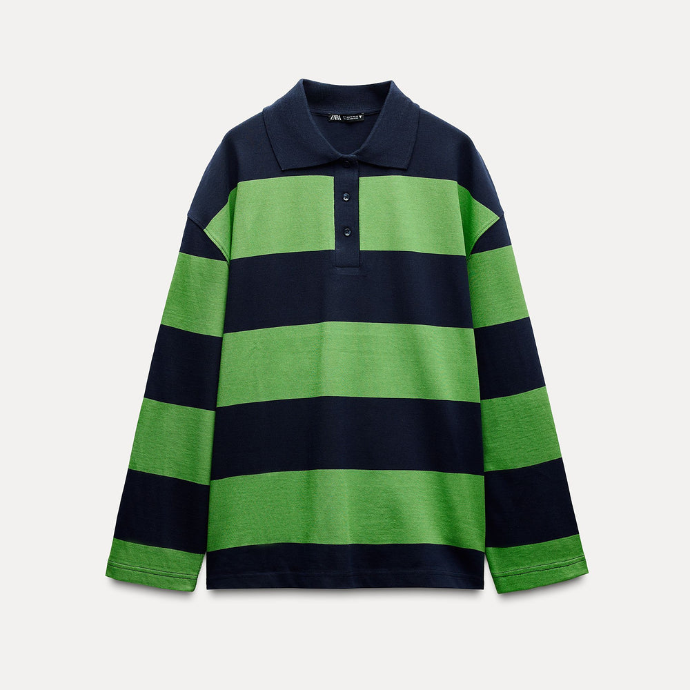 Moudda ZARA - Polo coton épais rayé manches longues - Tunisie 2