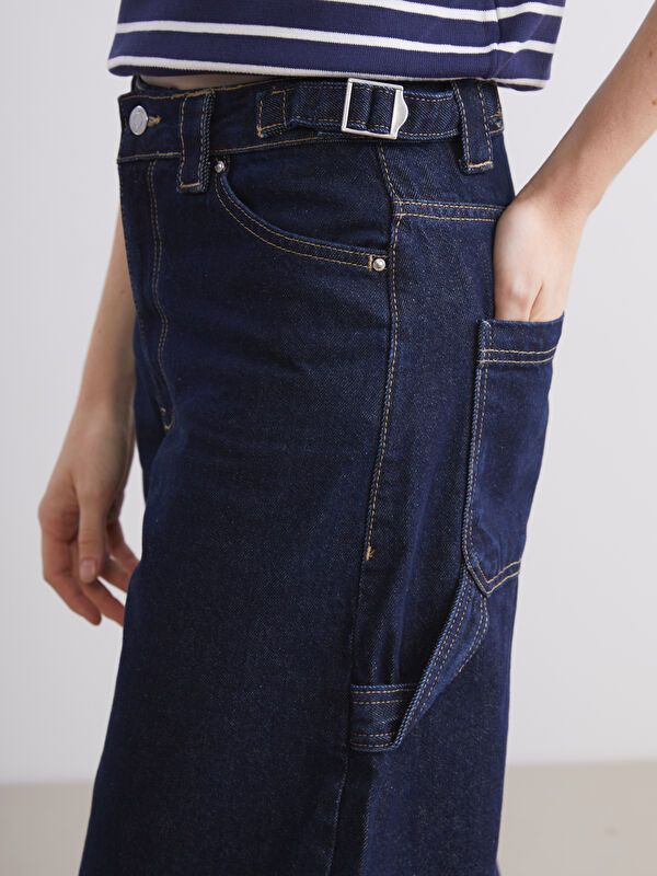 Moudda LC Waikiki - Pantalon tissé en denim Femme Indigo foncé - Tunisie 3