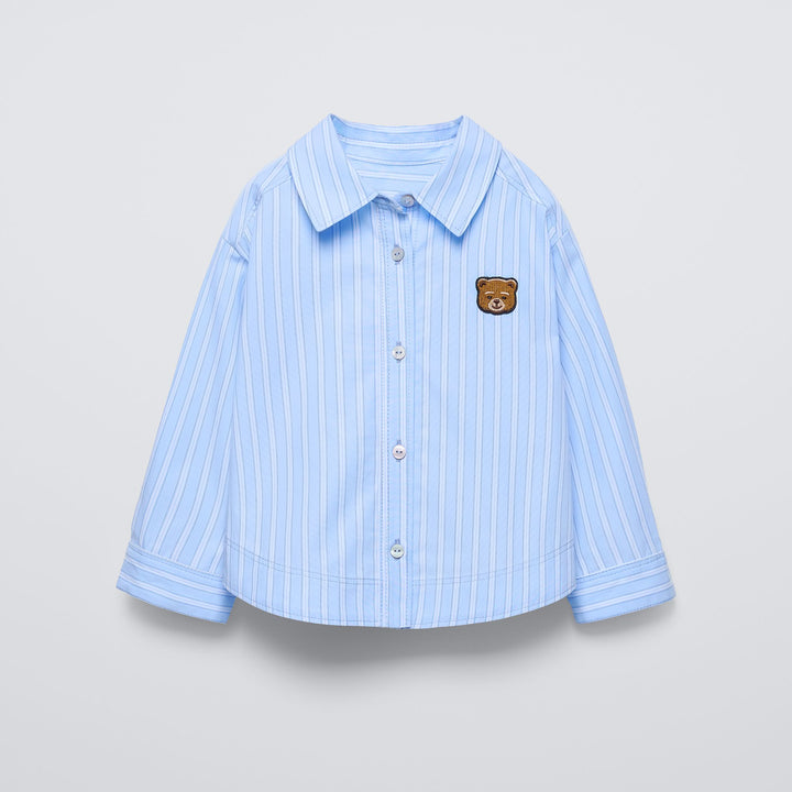 Moudda ZARA - Chemise rayée bleue patch ours - Tunisie 1