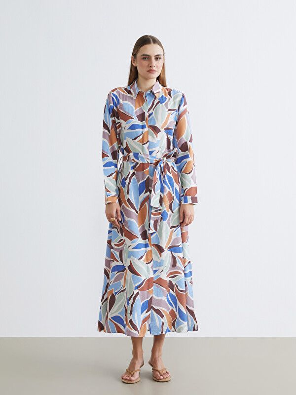 Moudda LC Waikiki - Robe manches longues en tissu pour Femme couleur Imprimé mixte - Tunisie 2