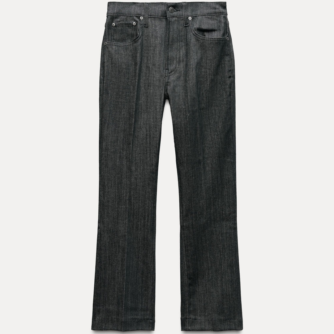 Moudda ZARA - Jean bootcut taille haute court anthracite - Tunisie 1