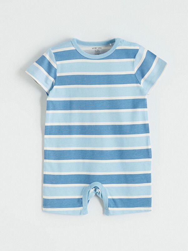 Moudda LC Waikiki - Combinaison bébé manches courtes en jersey pour Garçon couleur Bleu imprimé - Tunisie 4