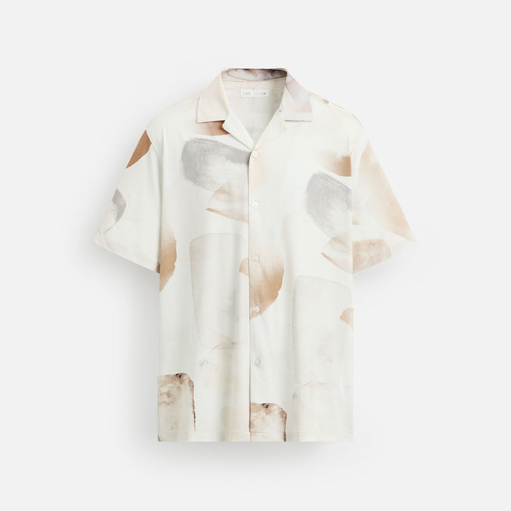 Moudda ZARA - Chemise Super Stretch - Aquarelle & Beige - Tunisie 1