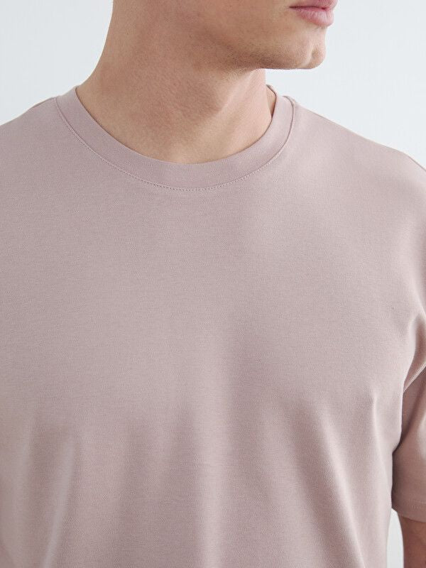 Moudda LC Waikiki - T-shirt manches courtes en jersey pour Homme couleur  Rose clair - Tunisie 3
