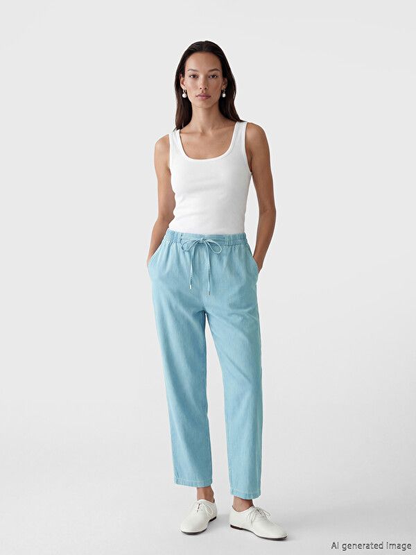 Moudda LC Waikiki - Pantalon en jean pour Femme couleur Bleu indigo clair rodé - Tunisie 1